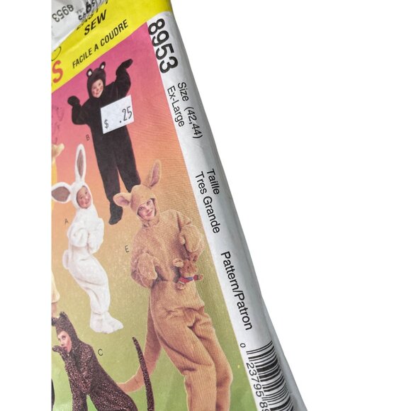 90s McCalls 8953 Sewing Pattern Size XL 42-44 Adult & Kids Animal Costume UNCUT - Picture 2 of 6